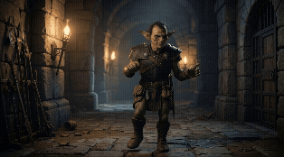 Kling 30 Motion camera pulls back as he creeps closer.gif