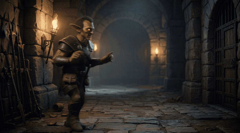 Kling 30 Motion the goblin has glowing red eyes camera remains still.gif