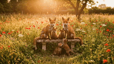 Scene Builder - The fox family has a photo shoot (1).gif